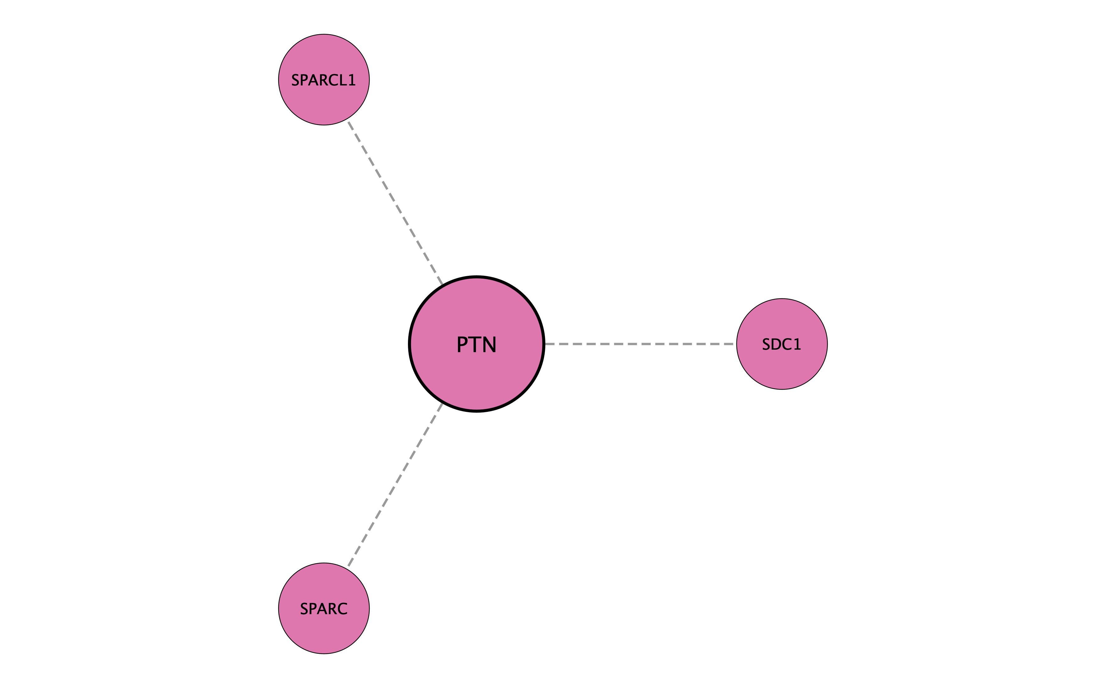 PTN protein interaction network