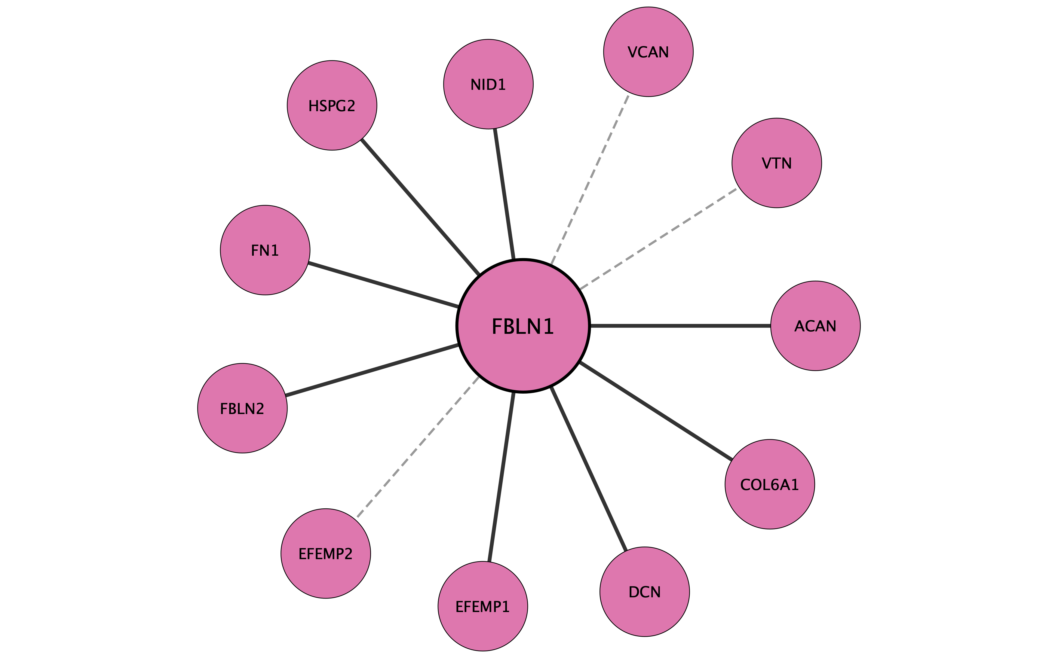 FBLN1 protein interaction network