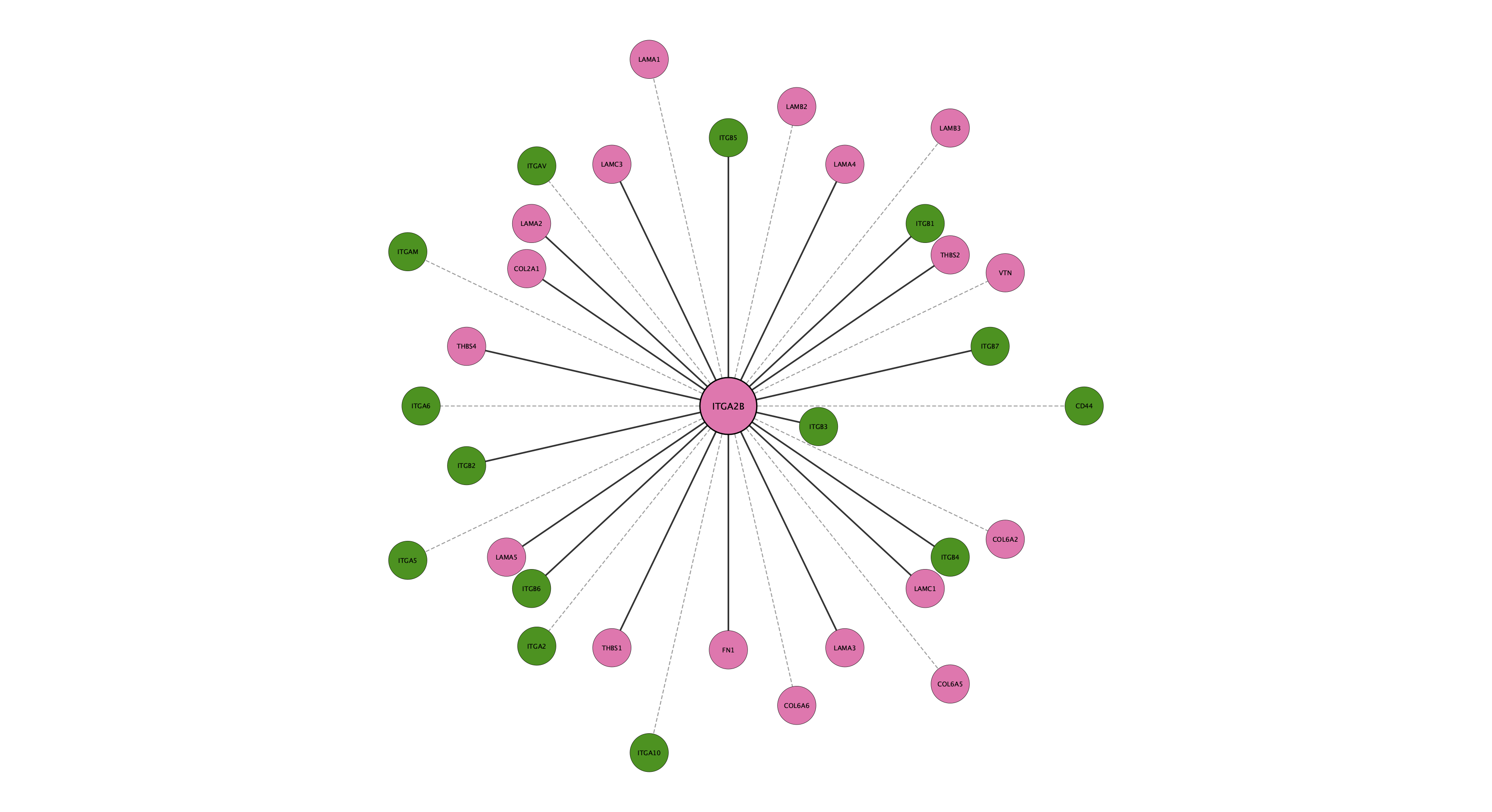 ITGA2B protein interaction network