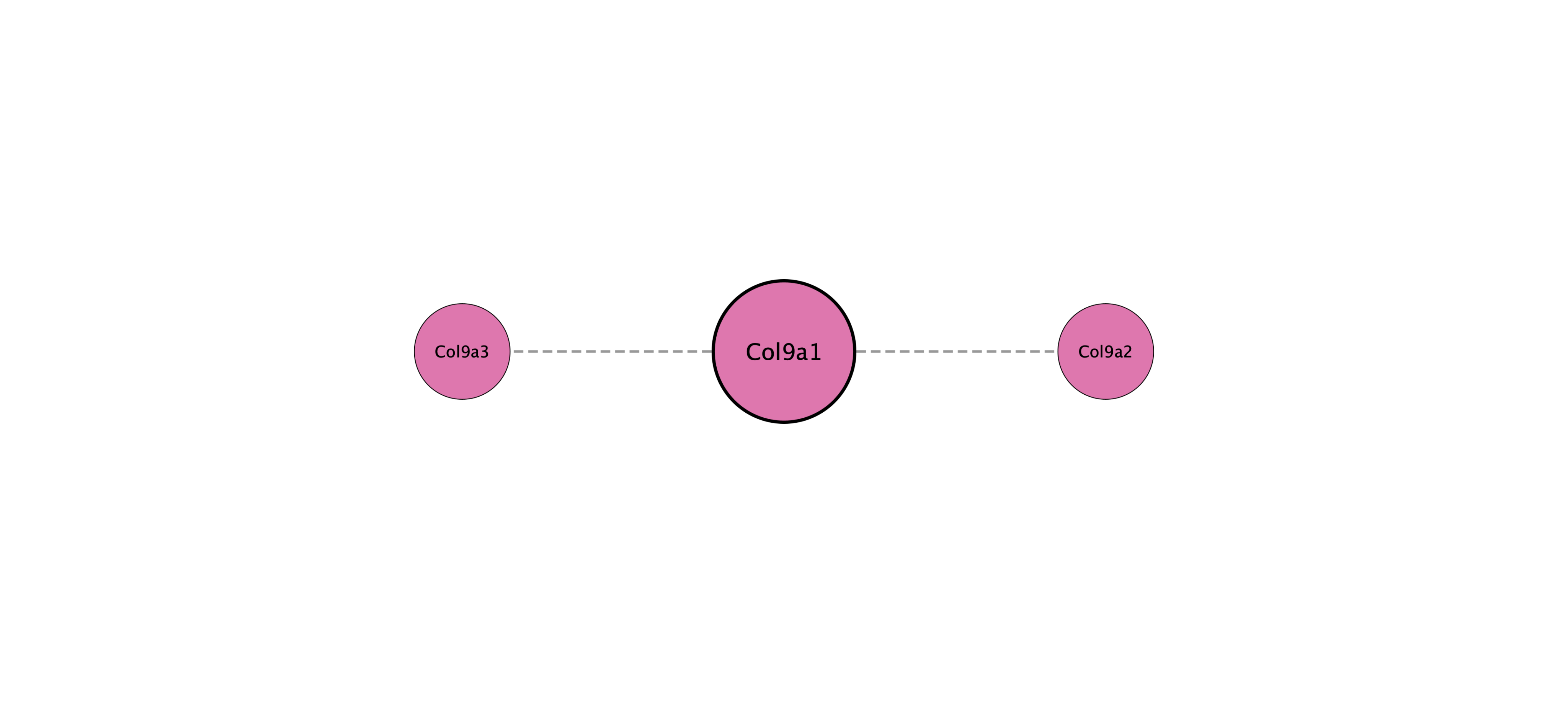 Col9a1 protein interaction network