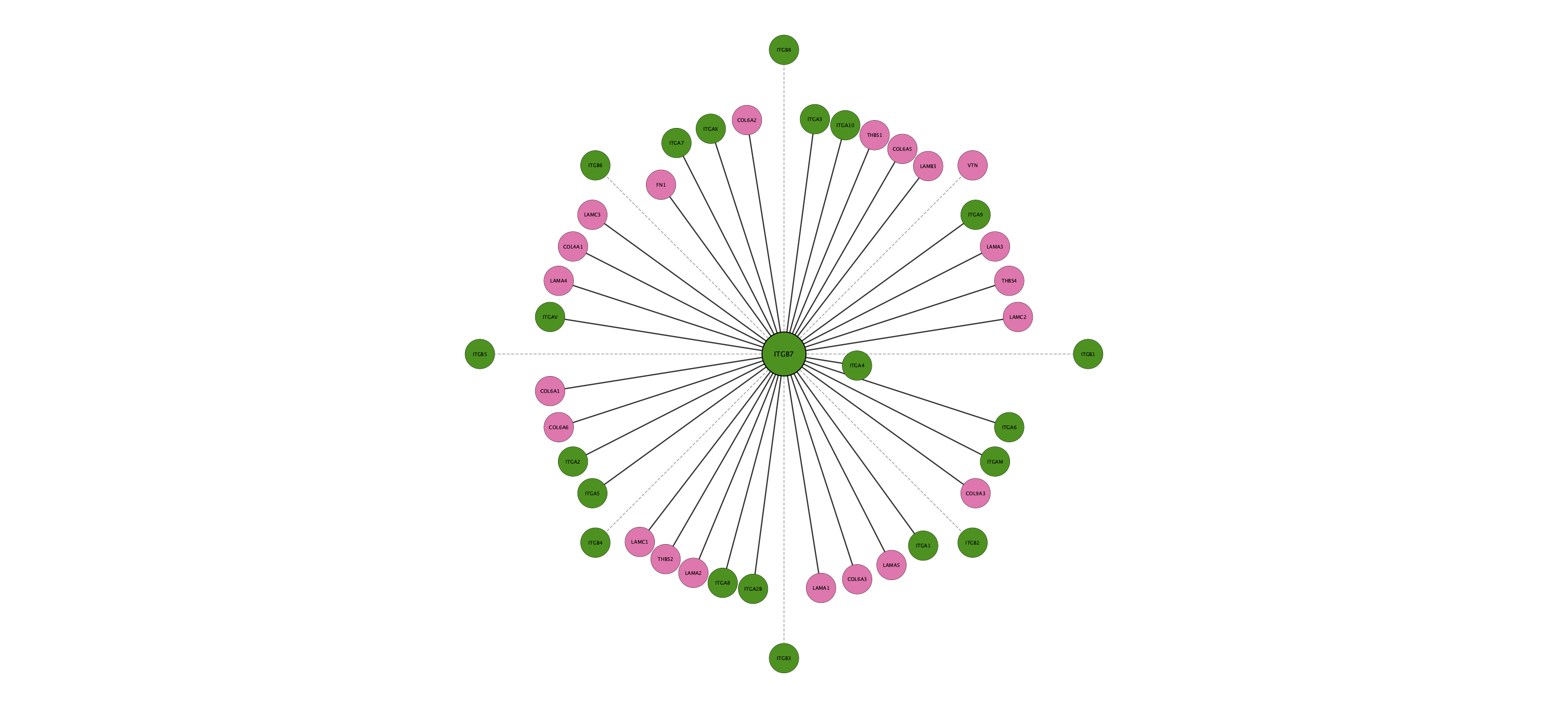 ITGB7 protein interaction network