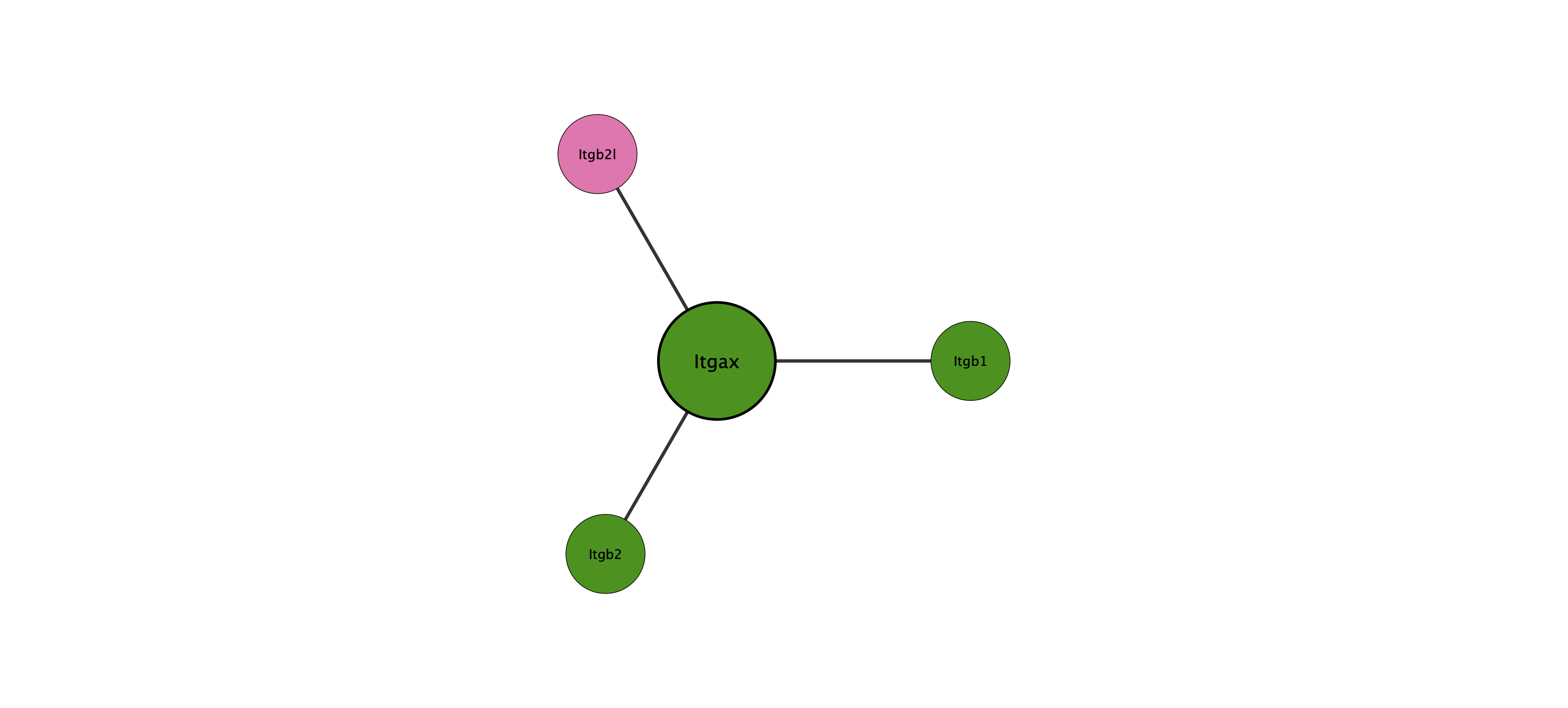 Itgax protein interaction network