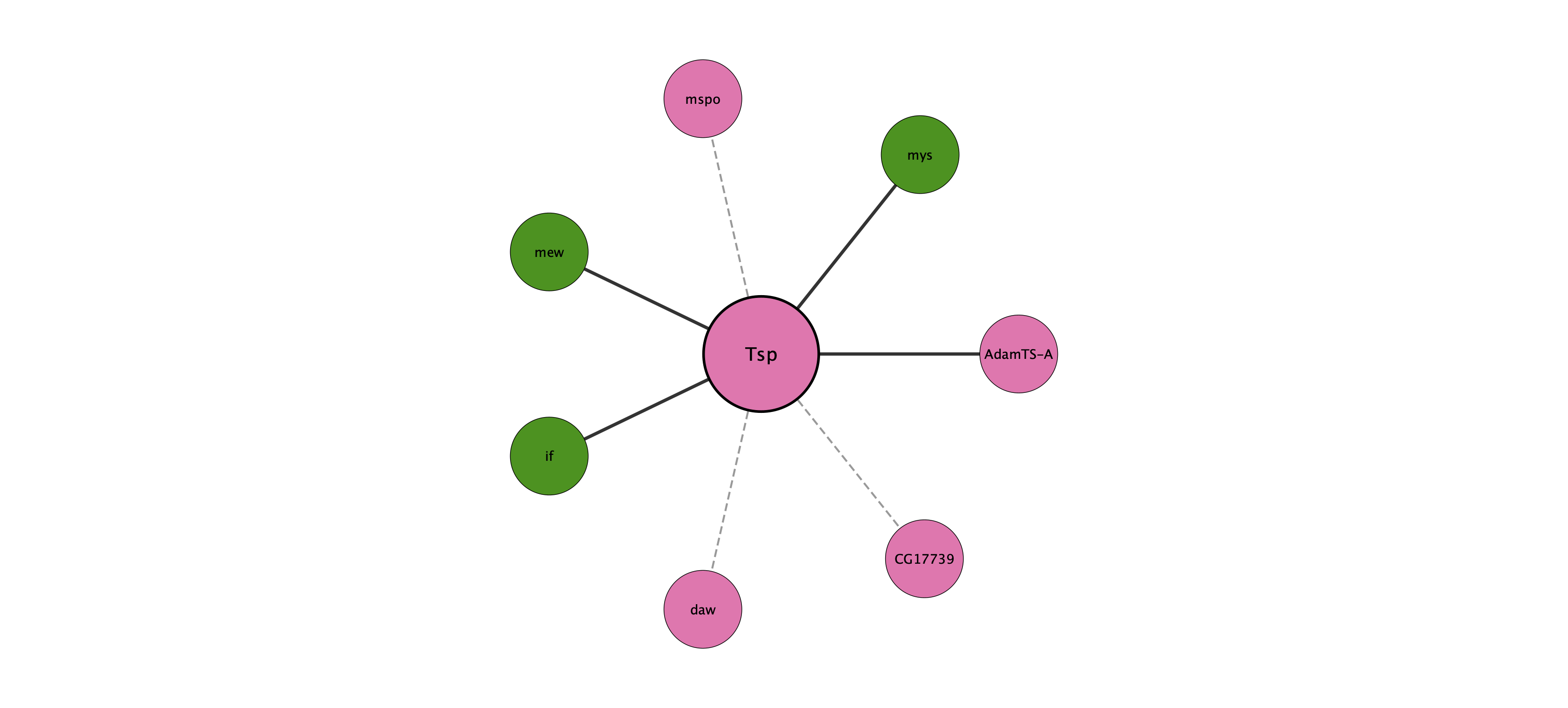 Tsp protein interaction network